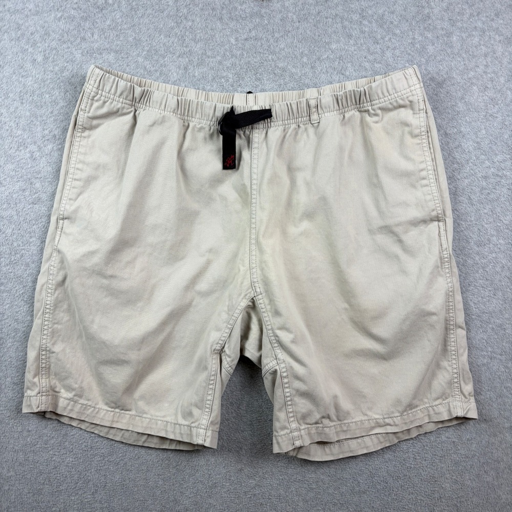 Gramicci Shorts Mens XXL 2XL Beige Cotton Twill Belted Elastic Outdoor Chino 10"